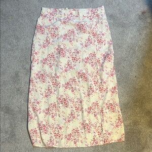 Forever 21 Pink Floral Long Skirt